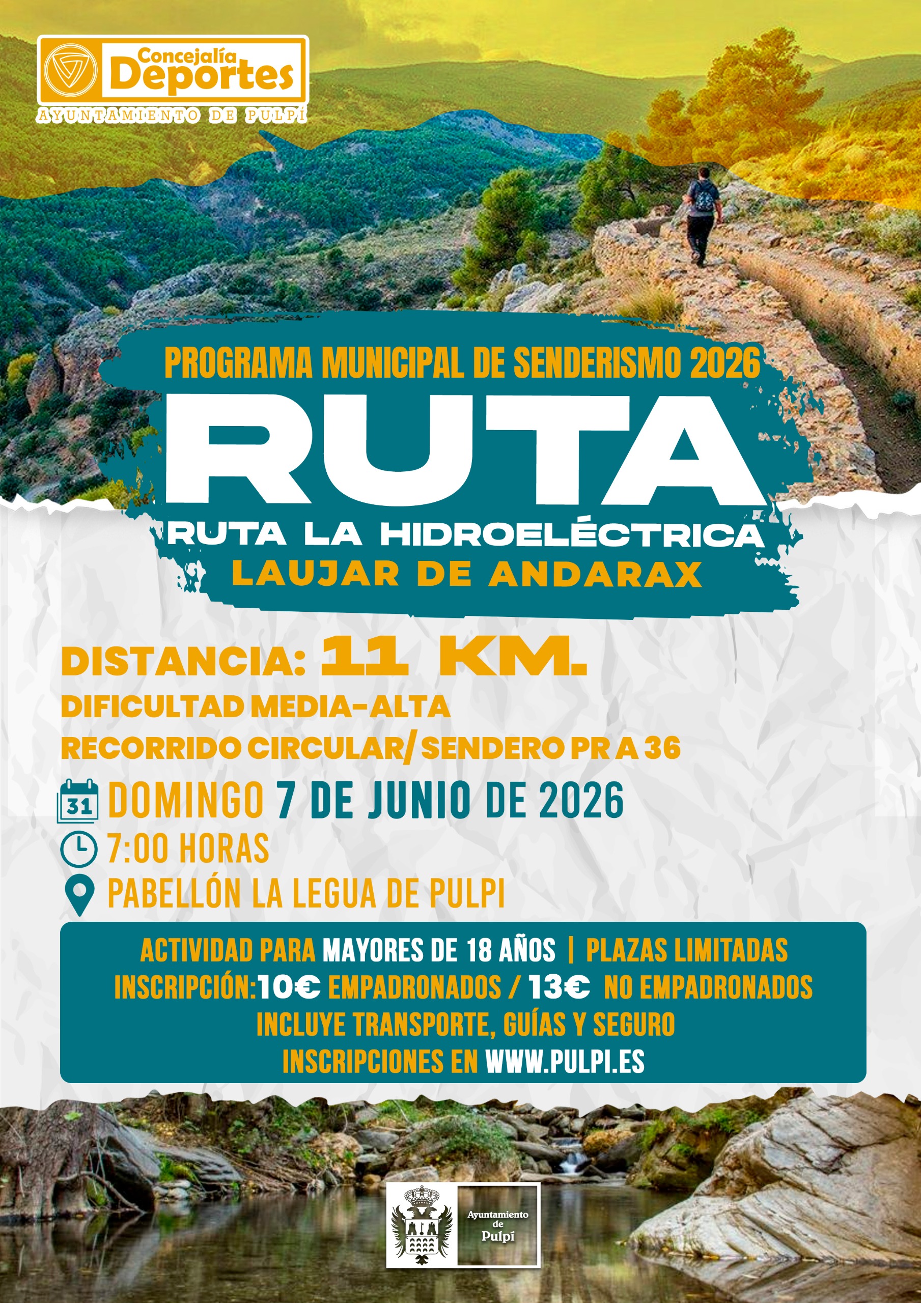RUTA SENDERISMO LAUJAR DE ANDARAX DOMINGO 7 JUNIO 2026 PROGRAMA MUNICIPAL PULPI